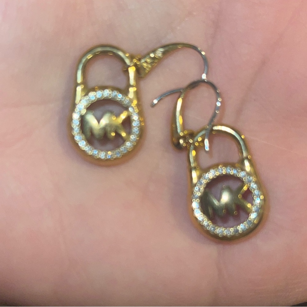 Michael Kors Gold and Silver Padlock Earrings
